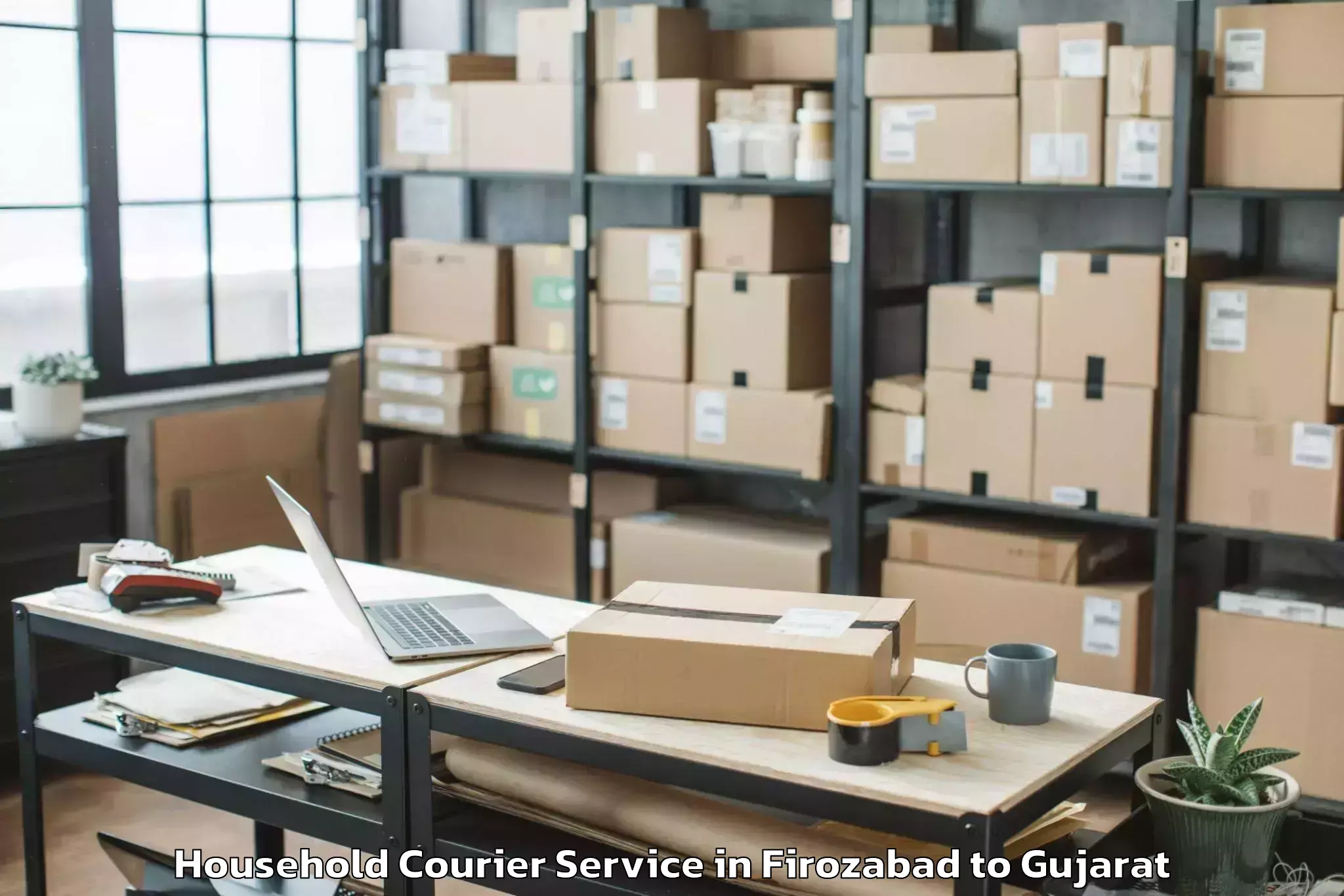 Reliable Firozabad to Kheda Household Courier